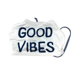Chaser Women's Size XS Halter Bikini Top White Good Vibes